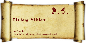 Miskey Viktor névjegykártya